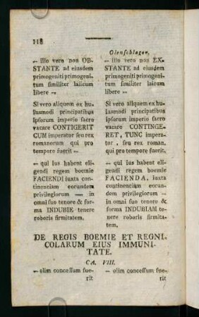 118-121, De Regis Boemie Et Regnicolarum Eius Immunitate. Ca. VIII.