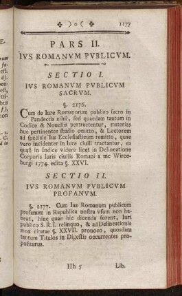 Pars II. Ivs Romanvm Pvblicvm.