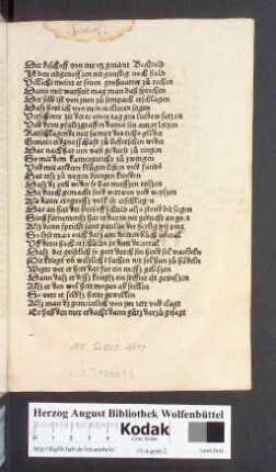 Der bischoff von mentz genant Bechtold || Ist den eidgenosszen nit günstig noch hold || Villicht meint er sinen großuatter zu rechen || ...