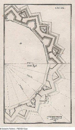 Teilgrundriss dreizehneckige Festung