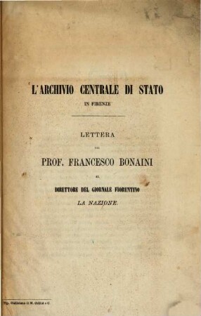 L'Archivio centrale di Stato in Firenze