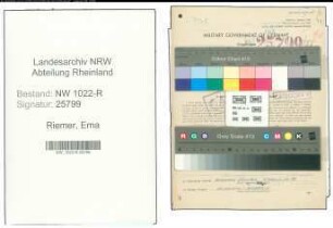 Entnazifizierung Erna Riemer , geb. 29.07.1887 (Lehrerin)