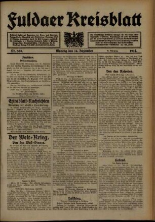 Ausgabe vom Montag, den 14. Dezember 1914.