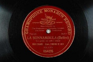 La sonnambula : Son geloso del zeffiro errante / (Bellini)