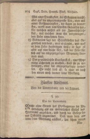 Fünfter Abschnitt. Von der Unterredung und der Lehrart