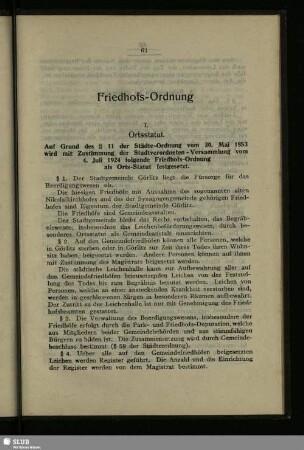 Friedhofs-Ordnung