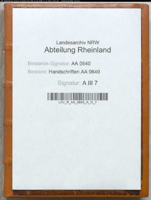 Kleve: Registrum comitis Johannis = Nr. C