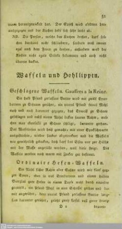 Waffeln und Hohllippen