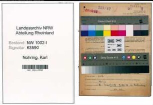 Entnazifizierung Karl Nohring, geb. 25.11.1890 (Baumeister)