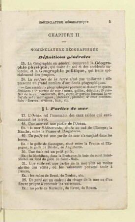 Chapitre II Nomenclature géographique