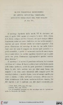 7: Di un pregevole monumento di antica scultura cristiana rinvenuto negli scavi del Foro Romano