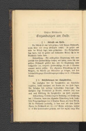 Achter Abschnitt. Entzündungen am Halse.
