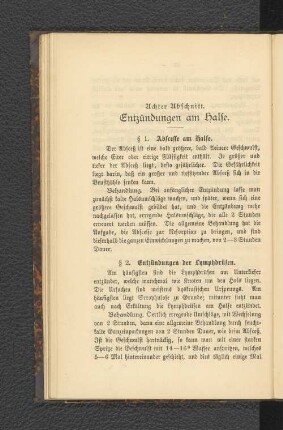 Achter Abschnitt. Entzündungen am Halse.