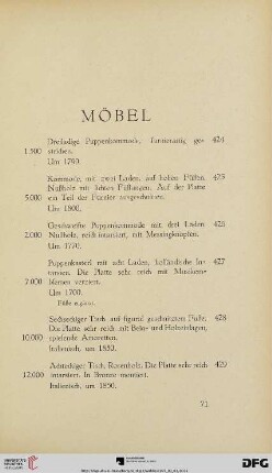 Möbel (Nr. 424-467)