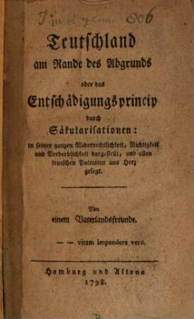Deutschland am Rande des Abgrunds