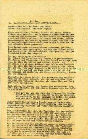Aufruf der KPD gegen Krieg und Faschismus