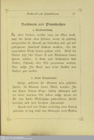 Backwerk und Pfannkuchen