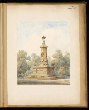 Gefallenendenkmal, Stendal Monatskonkurrenz März 1875: Perspektivische Ansicht
