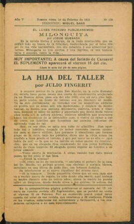 1921005170: La hija del taller