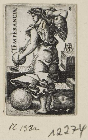 Temperancia, Blatt 8 der Folge "Allegorien der Erkenntnis und der sieben Kardinaltugenden"