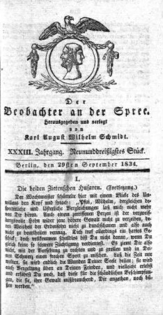39. Stueck, 29. September 1834