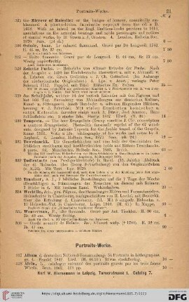 Portraits-Werke (Nr. 337 - 357)