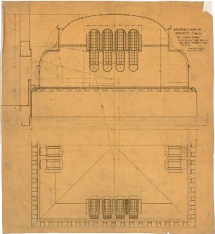 Billing, Hermann; Mannheim (Baden-Württemberg); Kunsthalle - Kuppelraum, Decke (Ansicht, Schnitt)