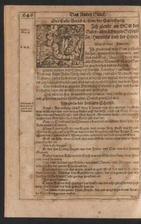 Der Erste Artickel/ Von der Schöpffung.