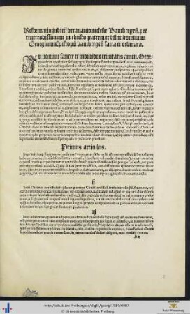 Reformatio judicij decanatus ecclesie Bambergensis. per reuerendissimum in christo patrem et dominum.