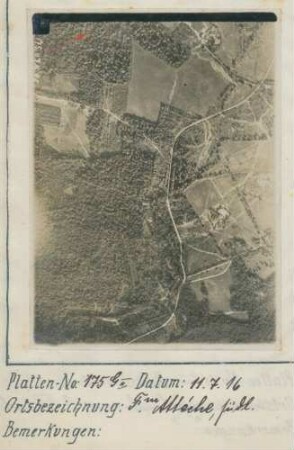 Foto der Stellungen um und südlich der Ferme Attéche nordöstlich von Montigny (Luftbild)