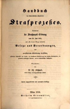 Handbuch des österreichischen Strafrechtes, 2