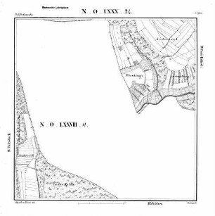Kartenblatt NO LXXVIII 11 NO LXXX 24 Stand 1834 (Multiblatt 1:2500)