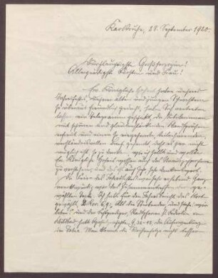 Schreiben von Friedrich Katz an die Großherzogin Luise; Jahresfeier der Diakonissenanstalt; Aufenthalt der Großherzogin in Baden-Baden