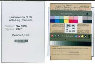 Entnazifizierung Fritz Bernhard , geb. 04.07.1905 (Laborant)