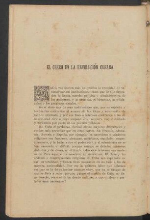 El Clero en la Revolución Cubana