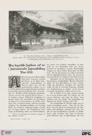 Das Bayerische Jagdhaus auf der I. Internationalen Jagdausstellung Wien 1910