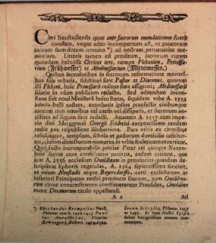 Iuventutem Illustris Collegii Christiano-Ernestini Studiosam Diebus XIV. Et XV. Mensis Decembris A.R.S. MDCCLXXXIX ... Indicit Atque Ut Hunc Actum Maecenates ... Illustrent Collegii Nomine ... Rogat M. Joannes Georgius Fridericus Krafft ... : Praemissa Brevis Recensus Pastorum Decanorum Et Superintendentium Ad Aissum Neustadiensium Particula I.