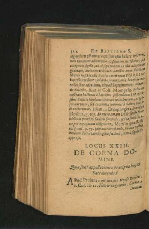 Locus XXIII. De Coena Domini.