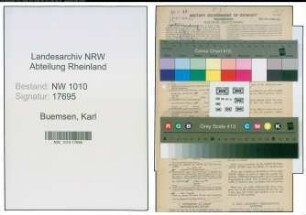 Entnazifizierung Karl Buemsen , geb. 03.08.1910 (Klempner)