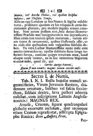 Sectio I. De Numis