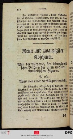 Neun und zwanzigster Abschnitt