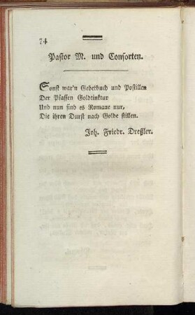Pastor M. und Consorten.
