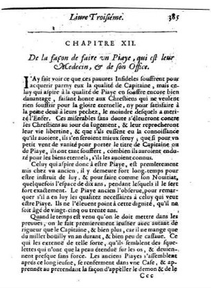 De la façon de faire vn Piaye, qui est leur Medecin, ] de son office.