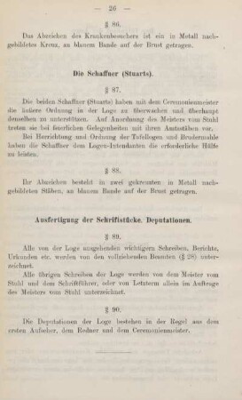 Ausfertigung der Schriftstücke. Deputationen.