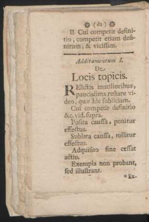 Additamentum I. De Locis topicis