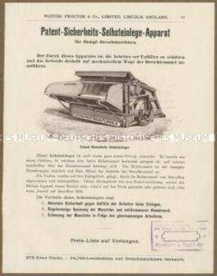 Landwirtschaftliche Maschinen der Ruston Proctor und Cie. in England