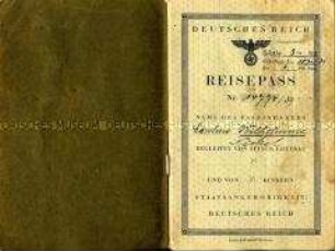 Reisepass des Deutschen Reiches für Caroline Wilhelmine Nickel