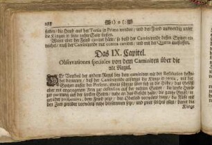 Das IX. Capitel. Observationes speciales von dem Caminiren über die 2te Regul