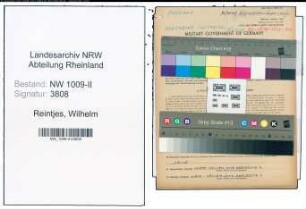 Entnazifizierung Wilhelm Reintjes , geb. 05.10.1899 (Aufseher)