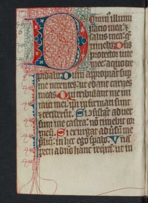 Fleuronnée-Initiale D, gespalten (Ps 26)